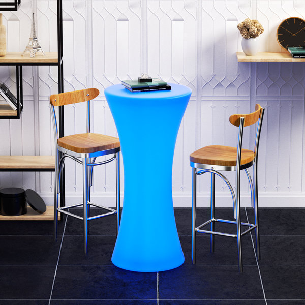 Wrought Studio Earica LED Bar Table Color Changing LightUp Table, Bar